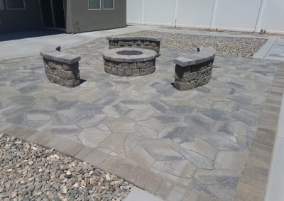 landscaping FIRE PIT WITH BENCHES