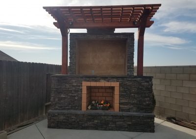 landscaping FIRE PIT WITH STONE